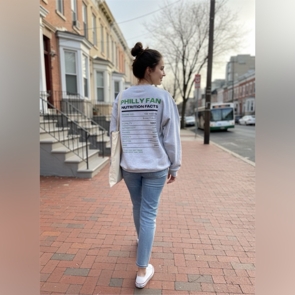 Gildan Gray Philly Fan Eagles inspired UNISEX Sweatershirt